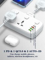 Ldnio SC2413 PD & QC3.0 2 Universal Outlets Power Socket - Image 5