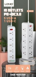 LDNIO SC10610 30W 6-Port USB Charger Power Strip - Image 4