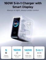 UGREEN X774 Nexode Pro 160W GaN Smart Display 5-Ports Adapter - Image 3