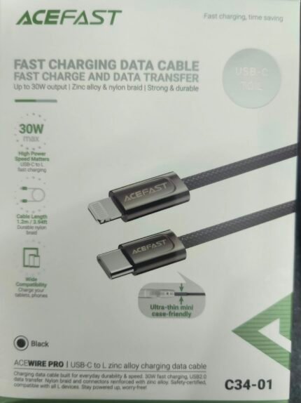 ACEFAST C34-01 USB-C to L zinc alloy charging data cable